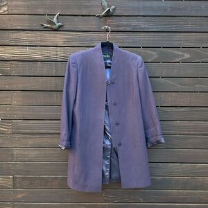 Classic Womens Purple Wool Coat -